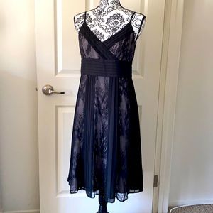 Ann Taylor Loft, black lace cocktail dress.